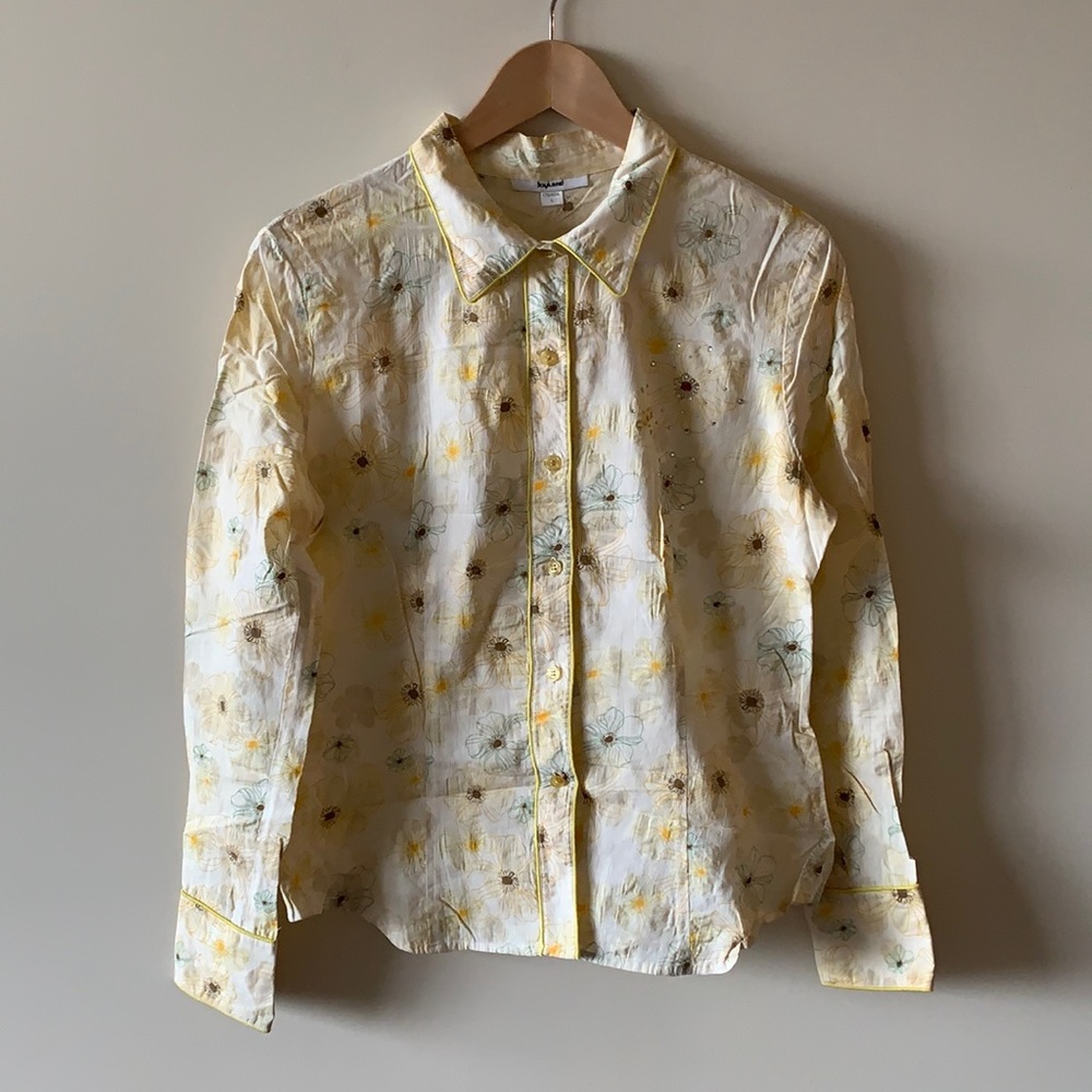 Wrinkled style floral shirt